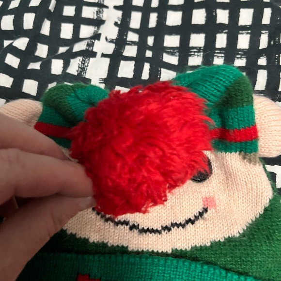 Santa & Elf beanie winter Christmas Ho Ho Ho reversible Santa, sold together - Picture 3 of 7